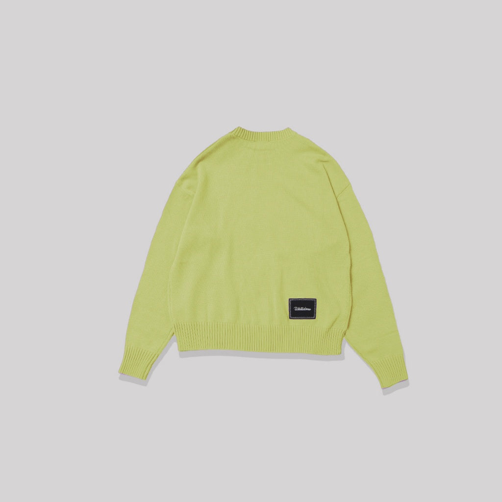 We11done Printed Knit Sweater Lime