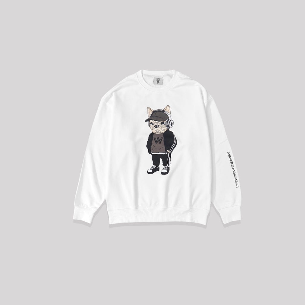 LifeWork Headset Dog Sweatshirt White