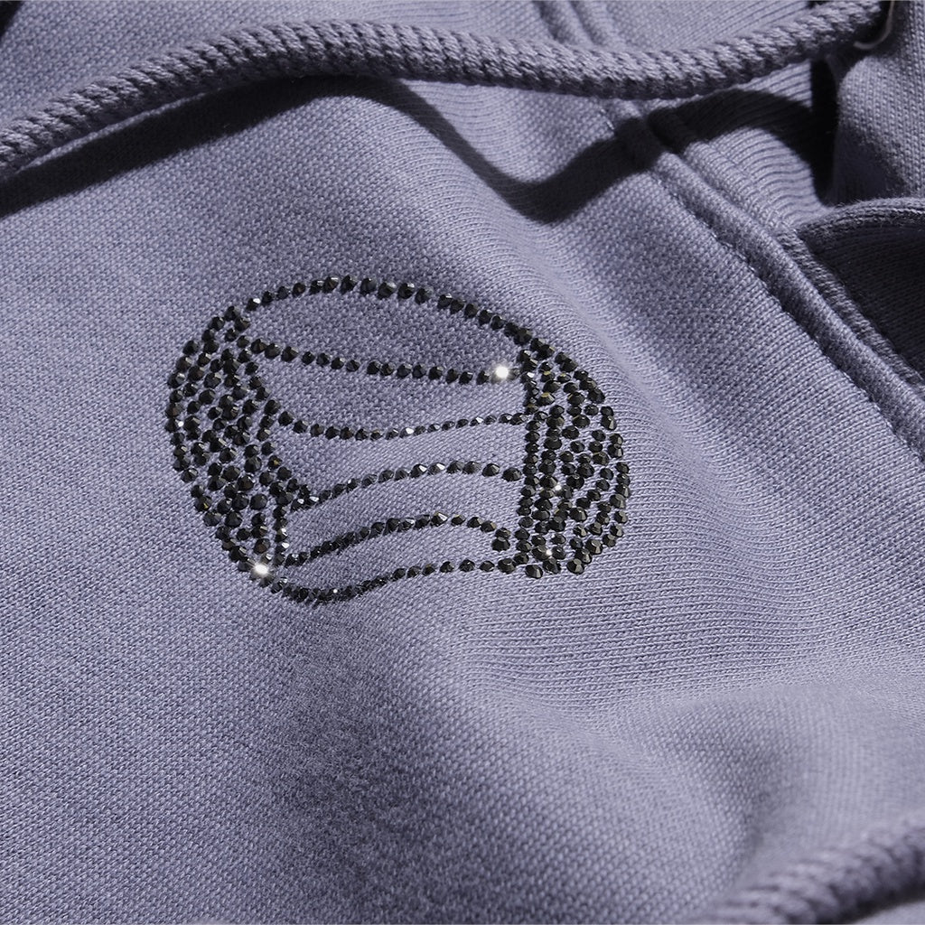 We11done Paneled Construction Hoodie Blue