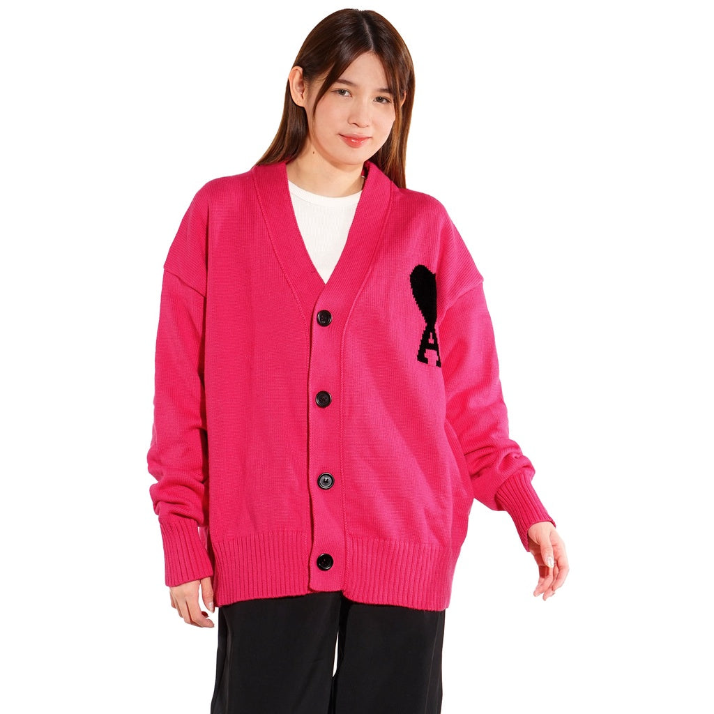 AMI Black Heart Knitted Cardigan