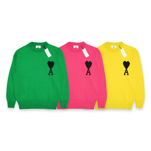 Image of AMI Black Heart Knitted Sweater