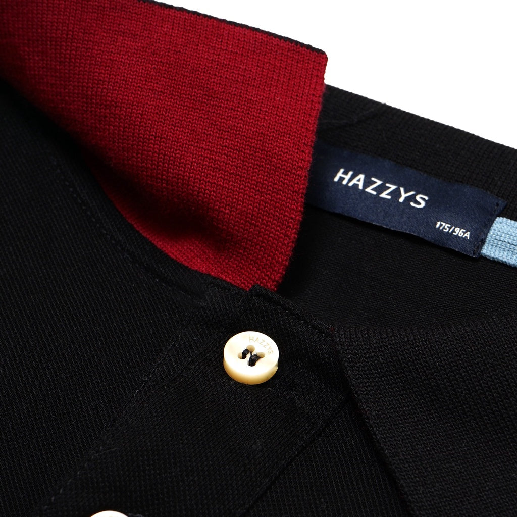 Hazzys Leather Patch Polo Shirt