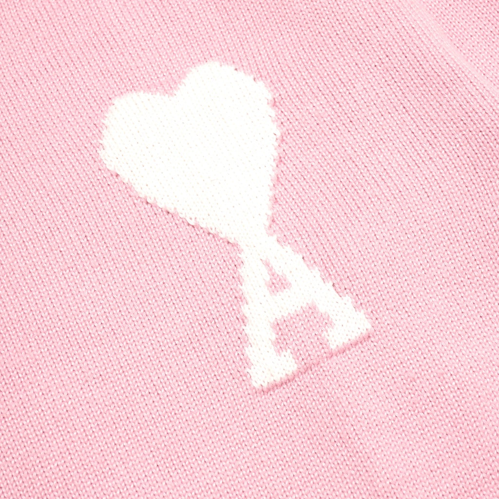 AMI White Heart Knitted Sweater