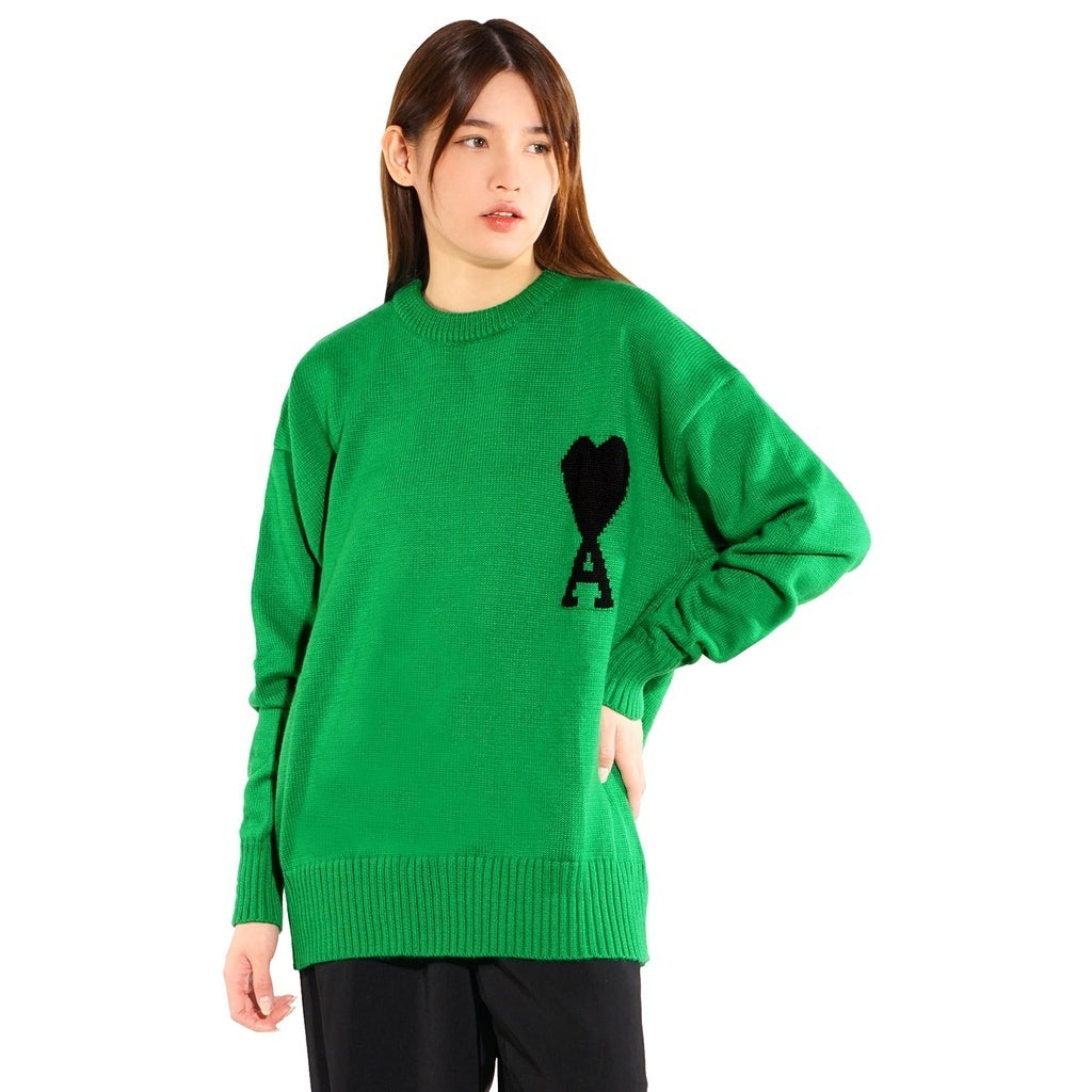 AMI Black Heart Knitted Sweater