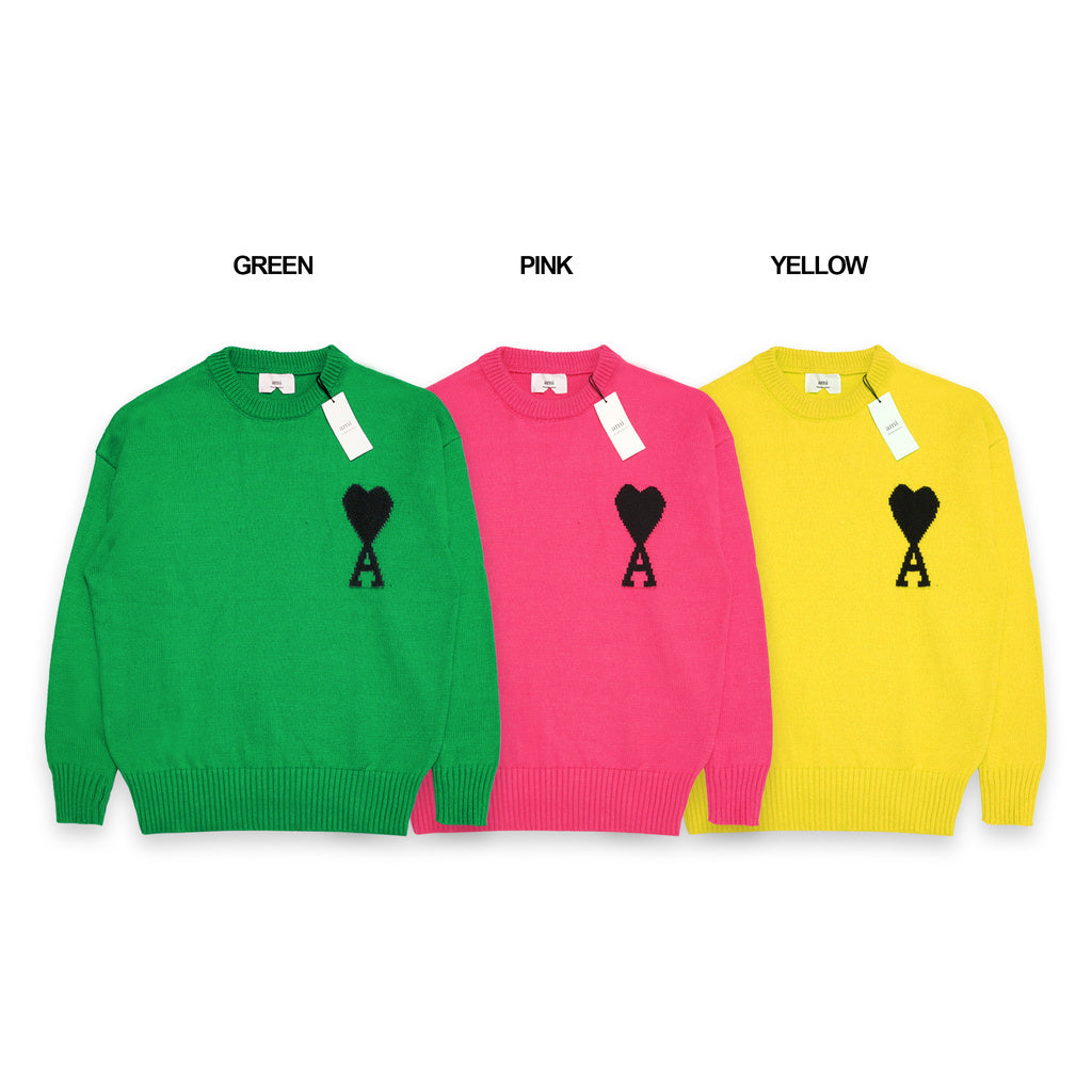 AMI Black Heart Knitted Sweater