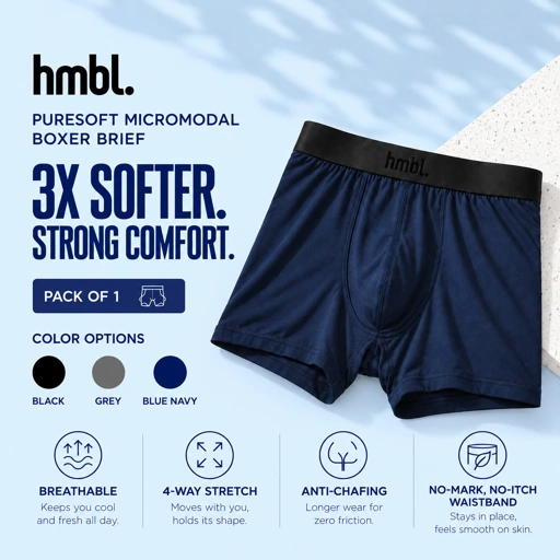 (PACK OF 1) hmbl Men MicroModal Boxer Brief