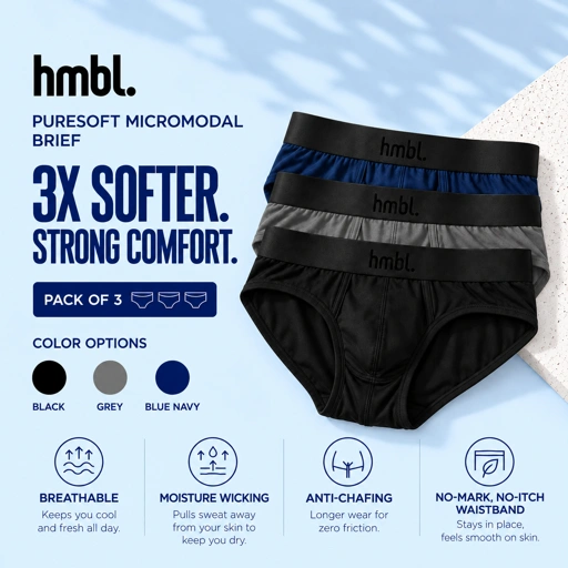(PACK OF 3) hmbl Men MicroModal Brief