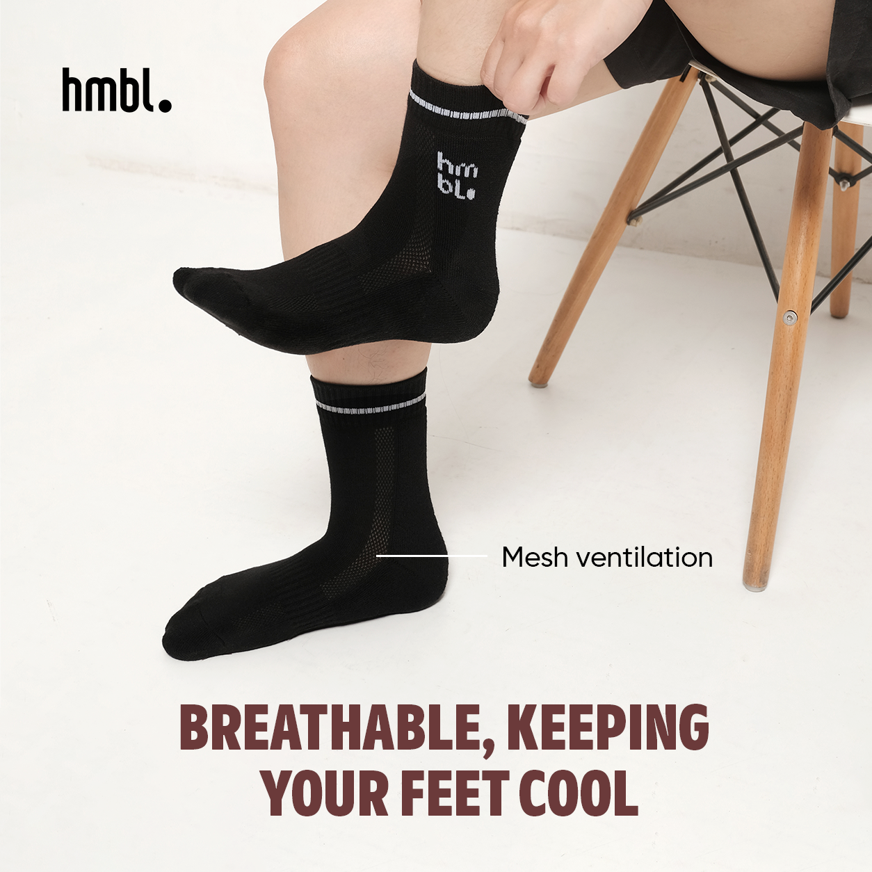 (PACK OF 2) hmbl Unisex Comfort Socks 