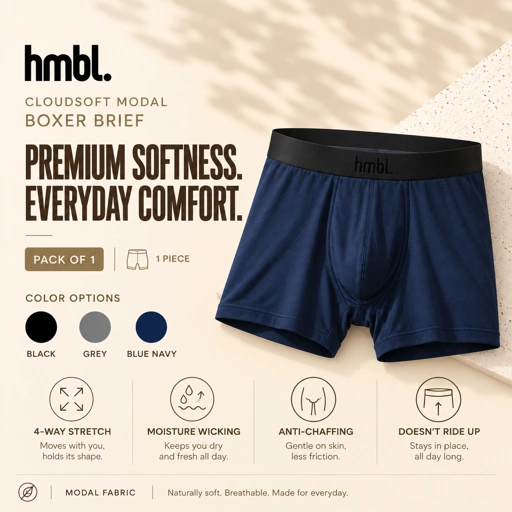 (PACK OF 1) hmbl Men Modal Boxer Brief