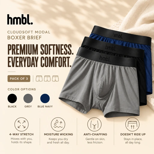 (PACK OF 3) hmbl Men Modal Boxer Brief