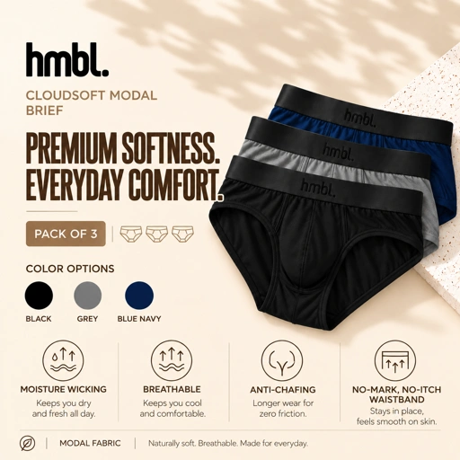 (PACK OF 3) hmbl Men Modal Brief