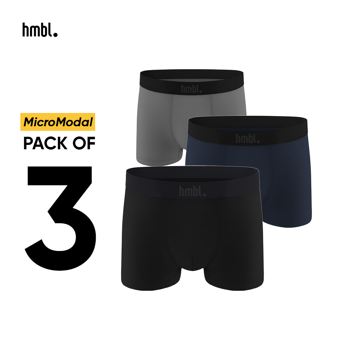 (PACK OF 3) hmbl Men MicroModal Boxer Brief