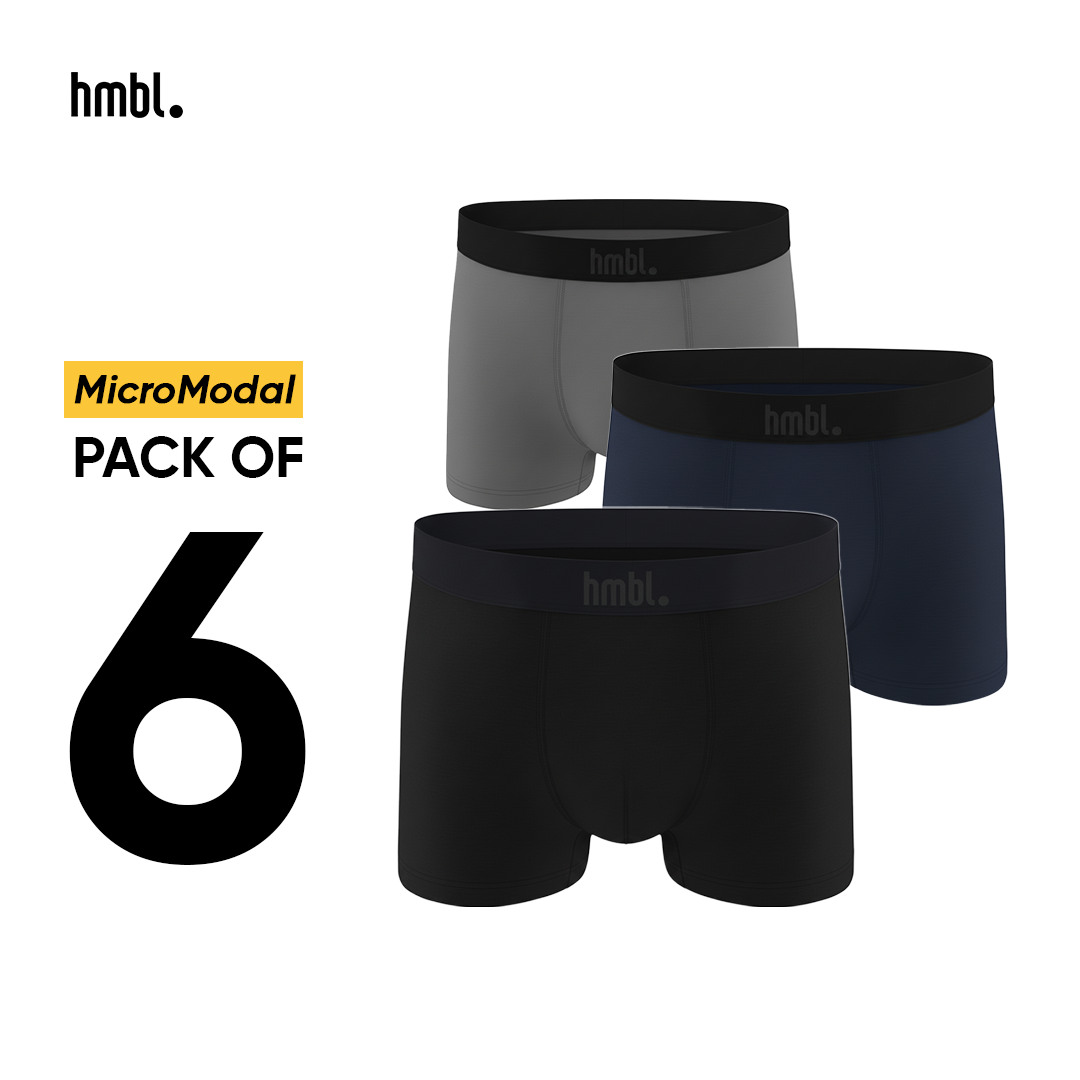 (PACK OF 6) hmbl Men MicroModal Boxer Brief