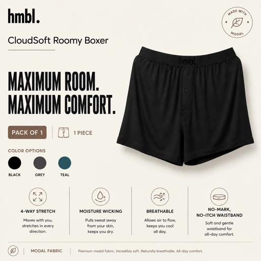 (PACK OF 1) hmbl Men Modal Roomy Boxer