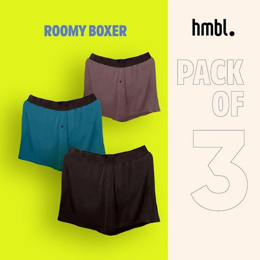 Roomy Boxer 3 PC Celana Dalam Pria, Micro Modal Underwear, Nyaman, Premium, Soft Mens Underwear, Premium CD, Breathable, Original, Anti slip, Dewasa, Sexy, Cool, Loungewear, Sleepwear