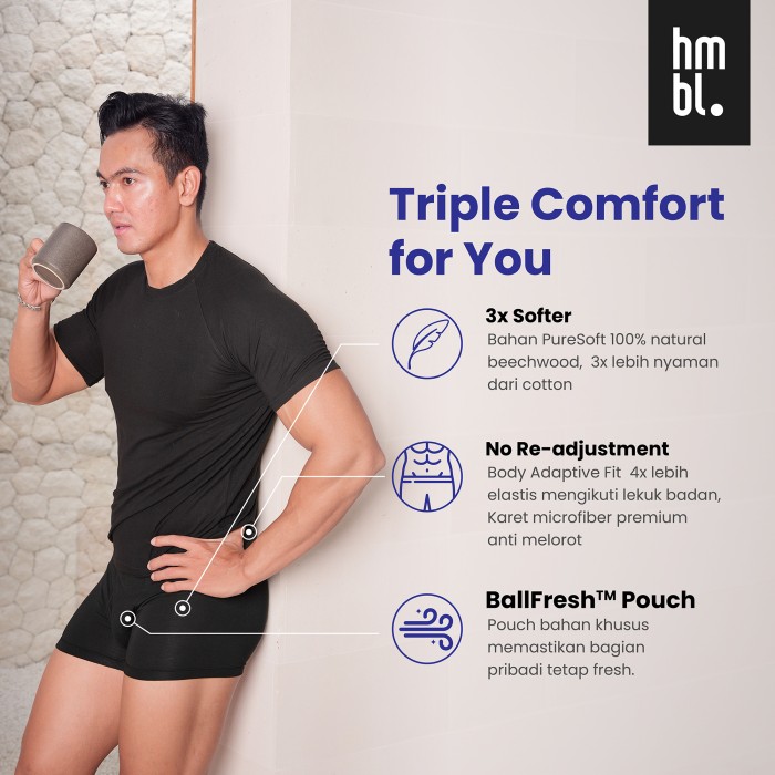 (PACK OF 1) hmbl Men MicroModal Boxer Brief