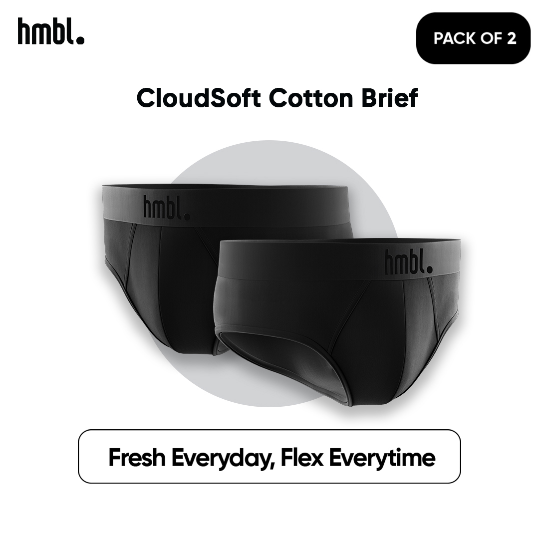 (PACK OF 2) hmbl Men CloudSoft Cotton Brief