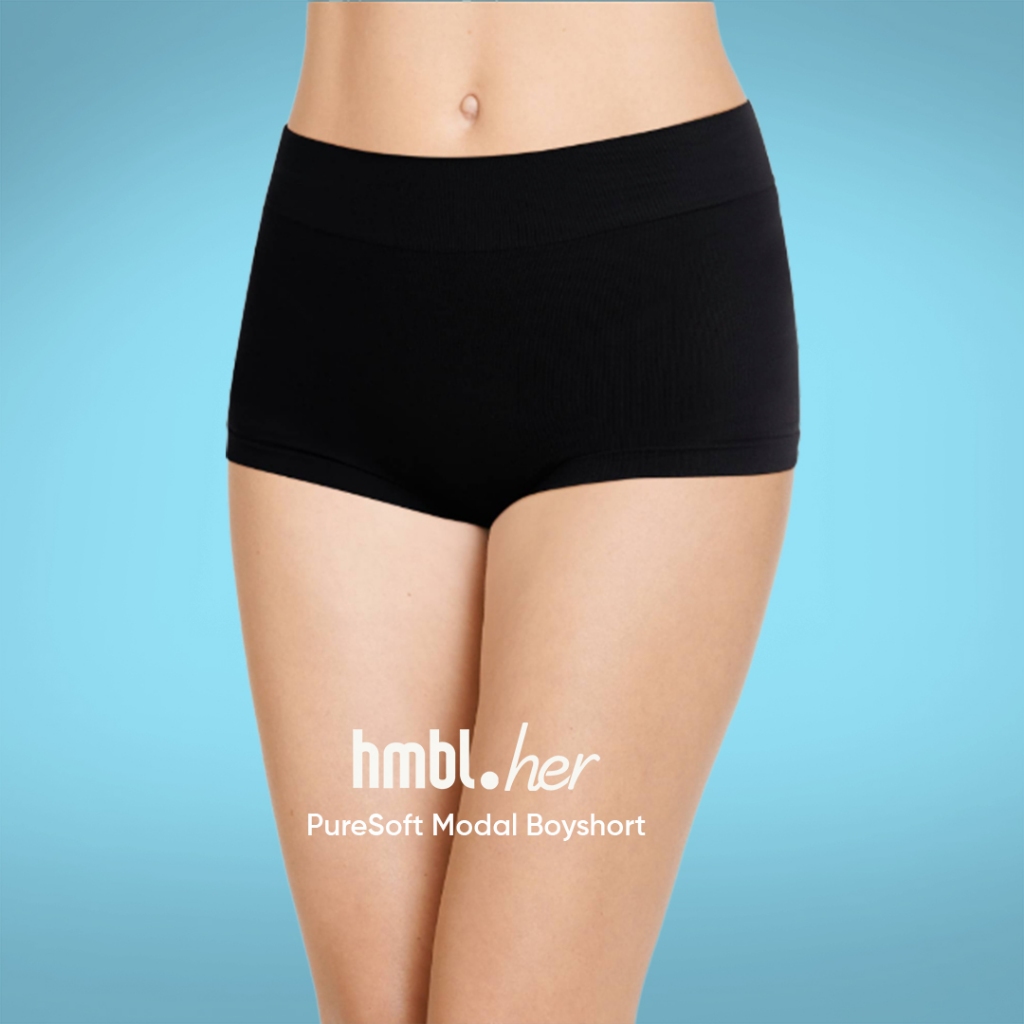hmbl Woman's Puresoft Modal Boyshort 6 PCS, Celana Dalam Wanita (S-XL)