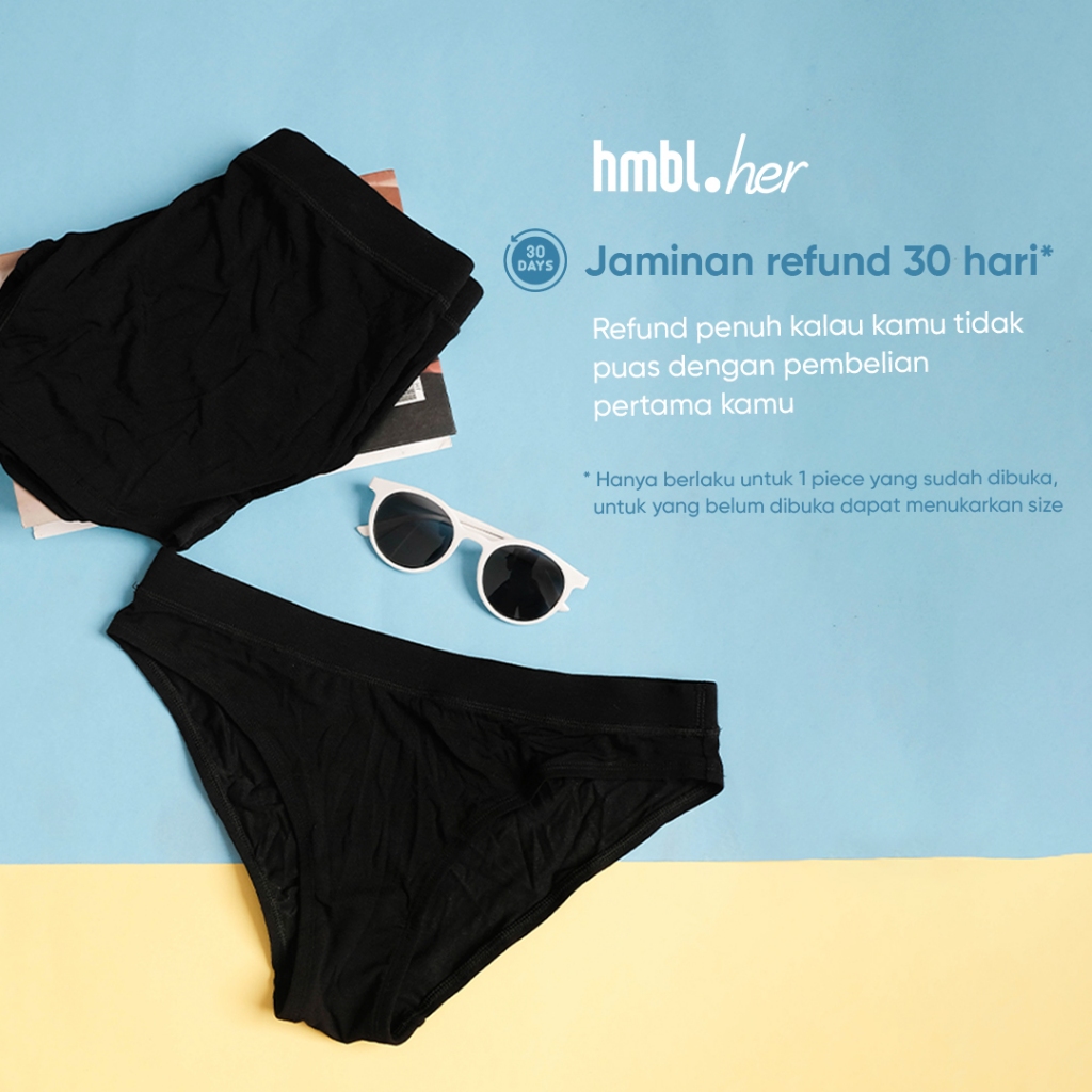 hmbl Woman's Puresoft Modal Bikini 6 PCS, Celana Dalam Wanita (S-XL)