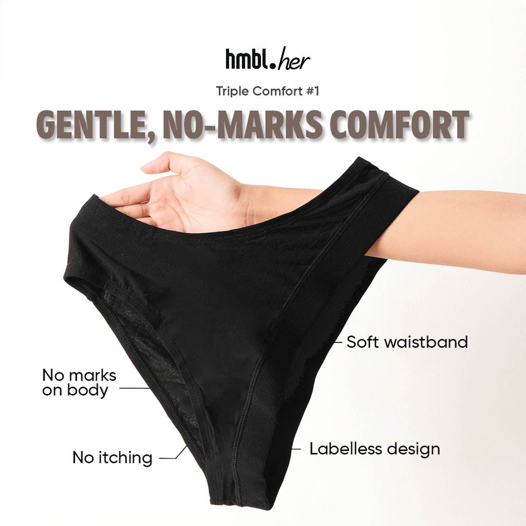 hmbl Woman's Puresoft Modal Bikini 6 PCS, Celana Dalam Wanita (S-XL)