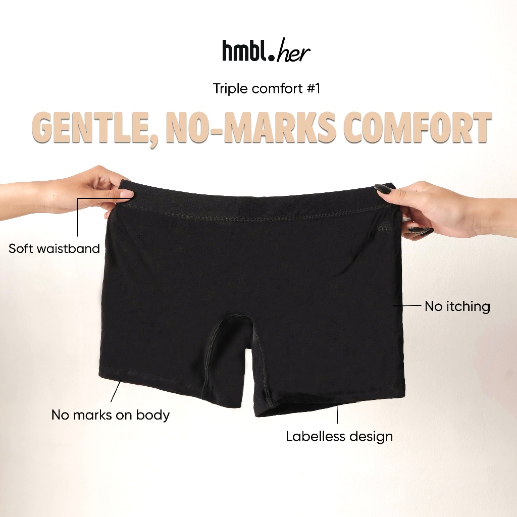 hmbl Woman's Puresoft Modal Boyshort 6 PCS, Celana Dalam Wanita (S-XL)