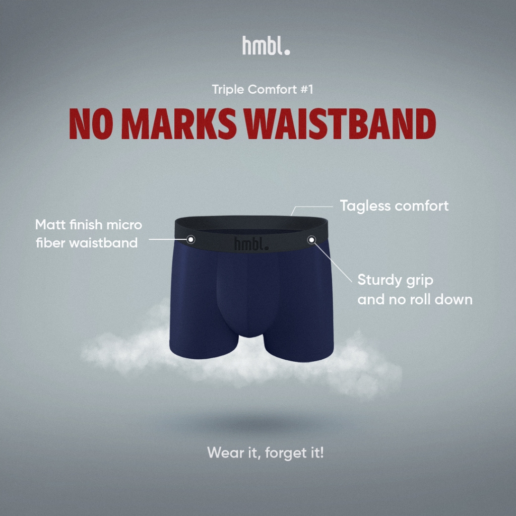 (PACK OF 2) hmbl Men CloudSoft Cotton Boxer Brief