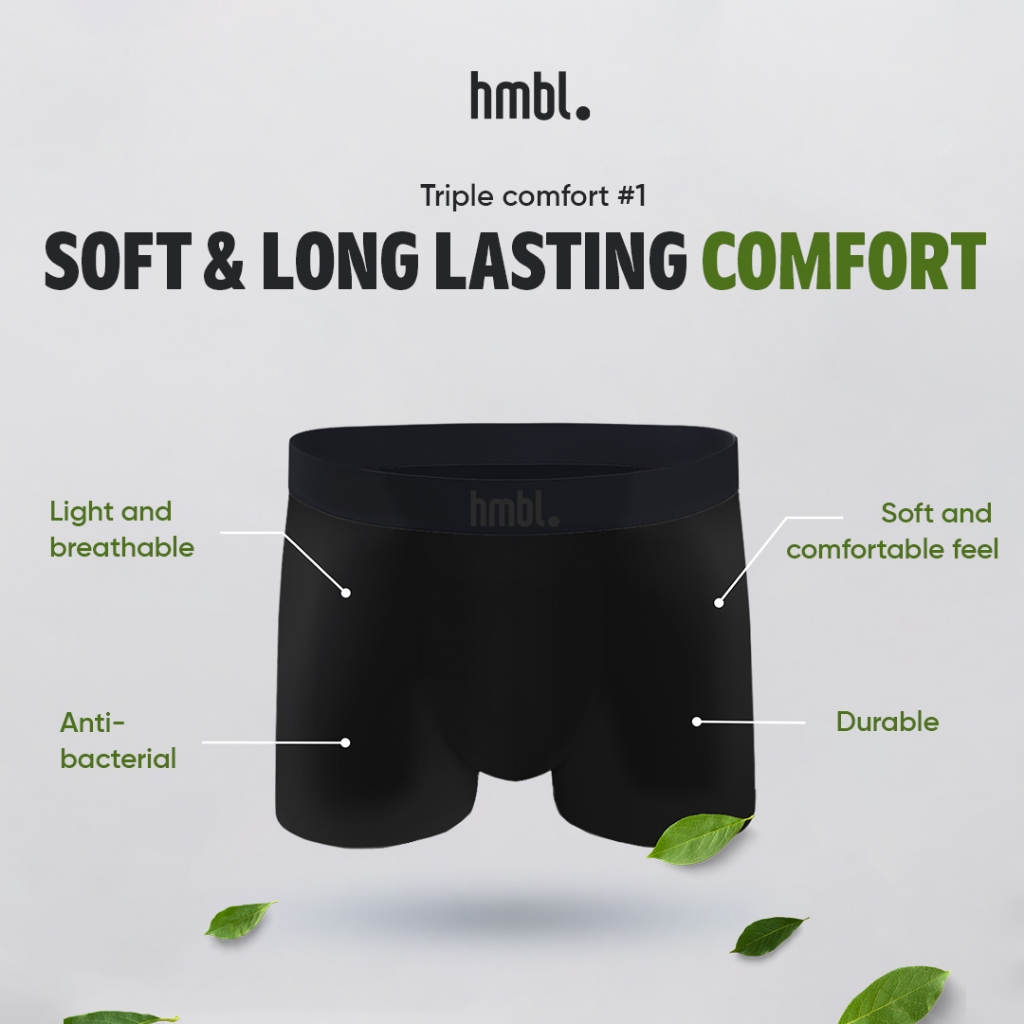 (PACK OF 2) hmbl Men CloudSoft Cotton Boxer Brief