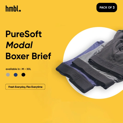 Image of (PACK OF 3) hmbl Men Modal Boxer Brief