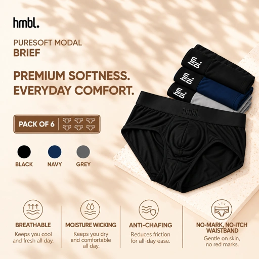 (PACK OF 6) hmbl Men Modal Brief