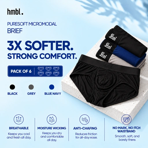 (PACK OF 6) hmbl Men MicroModal Brief