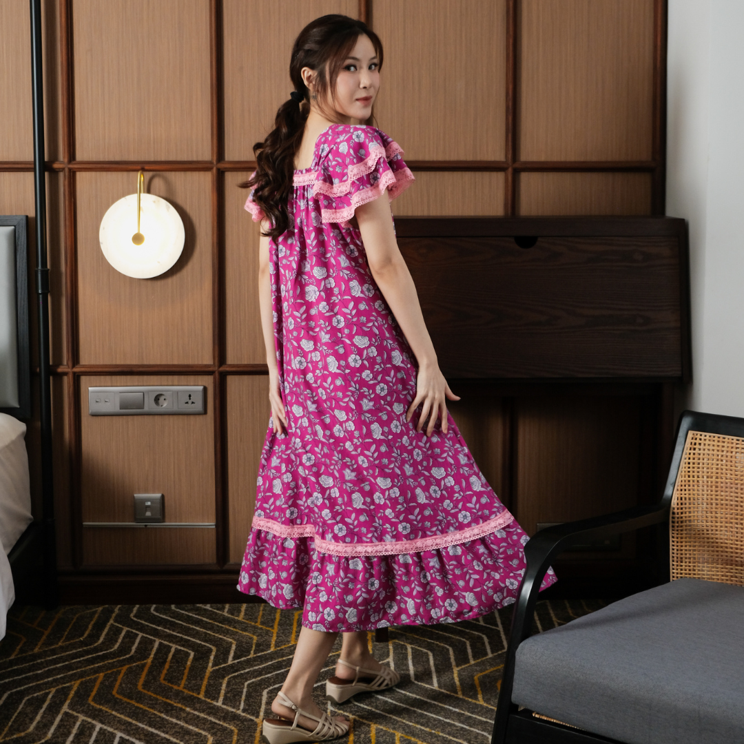 JUWITA LONG Daster Kekinian Terbaru 2025 Korean Style Bahan Rayon Premum Busui Friendly