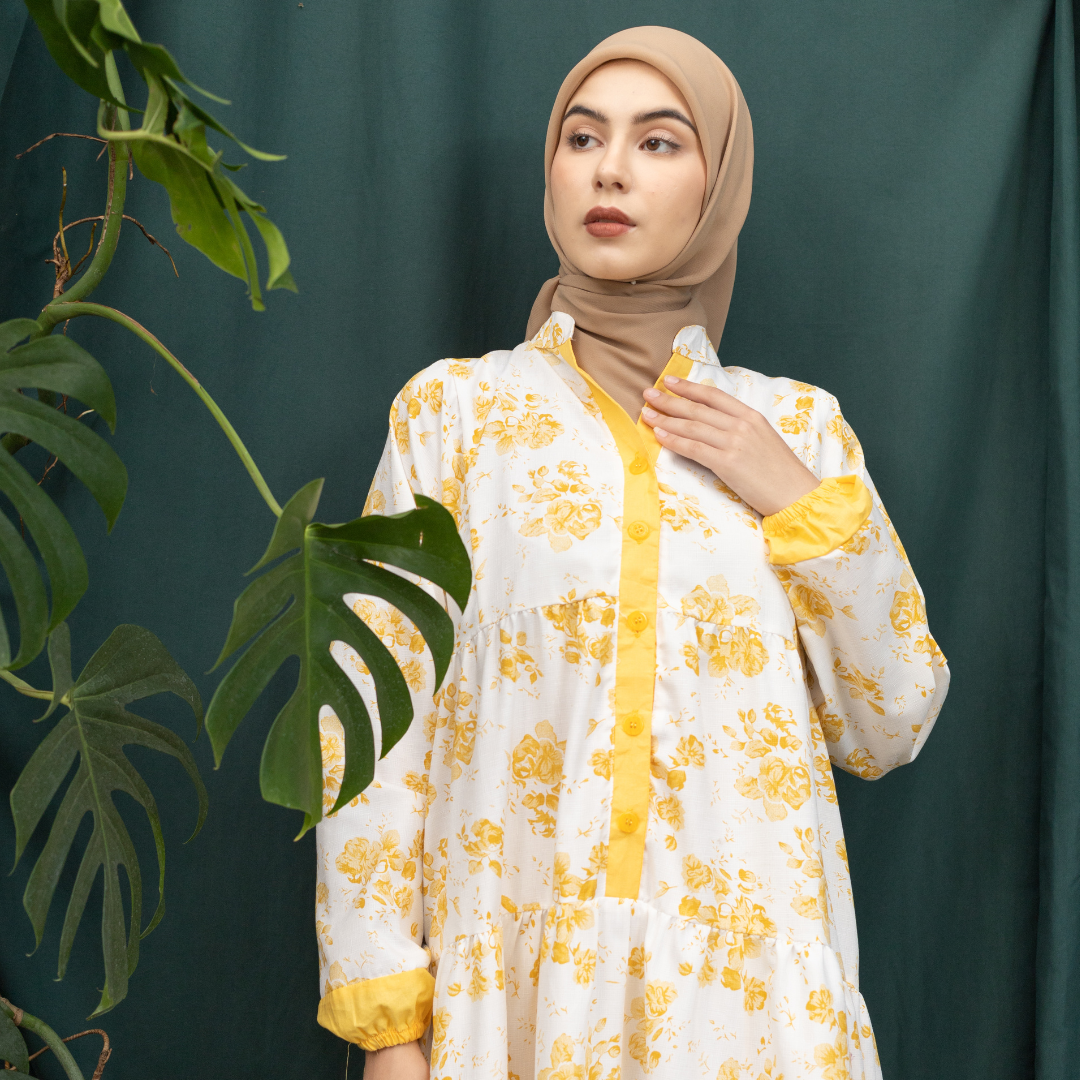 NAFA Daster Dress Bangkok Bahan Rayon Premium Mewah Busui & Hijab Friendly Kancing Casual