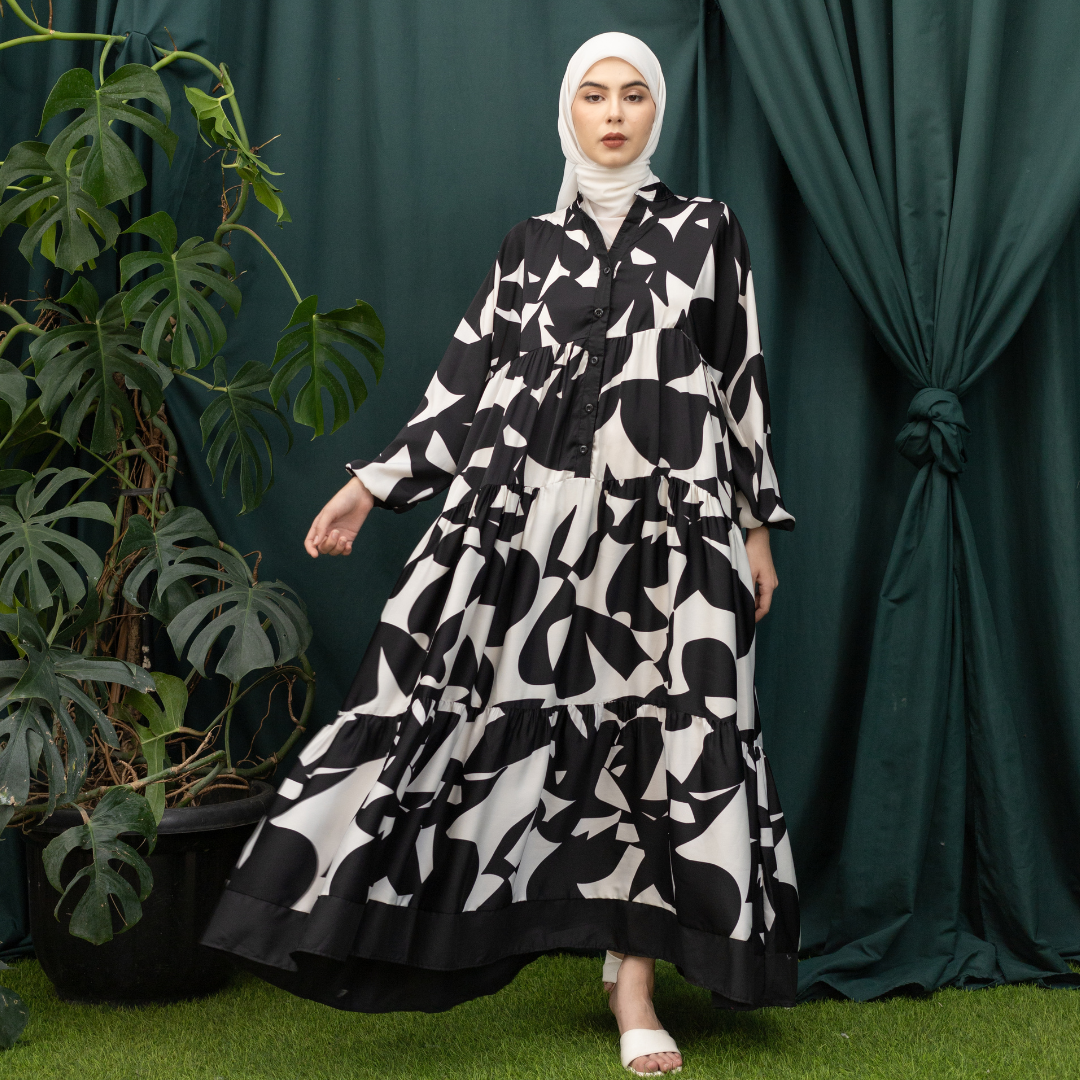 NAFA Daster Dress Bangkok Bahan Rayon Premium Mewah Busui & Hijab Friendly Kancing Casual