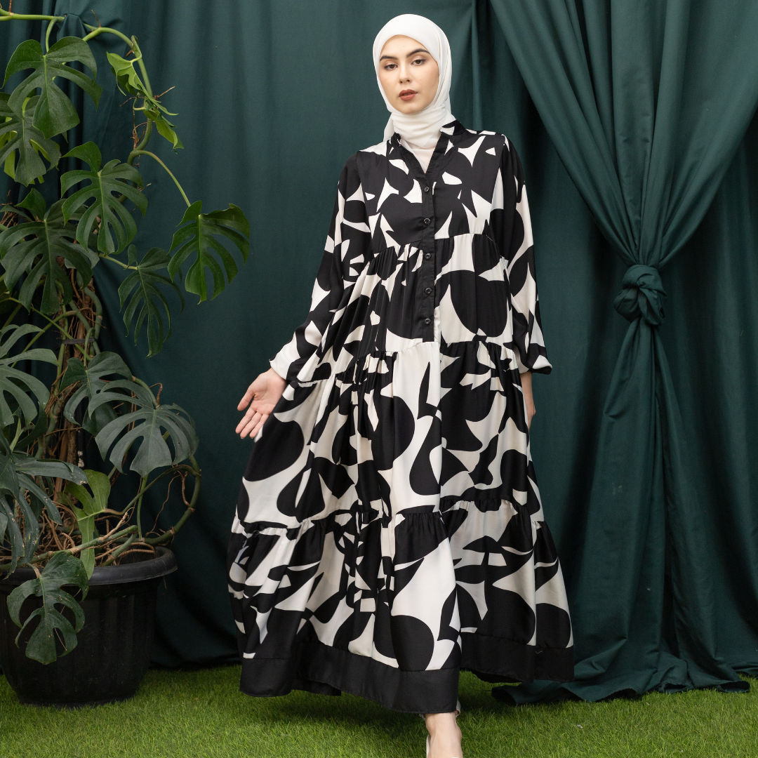 NAFA Daster Dress Bangkok Bahan Rayon Premium Mewah Busui & Hijab Friendly Kancing Casual