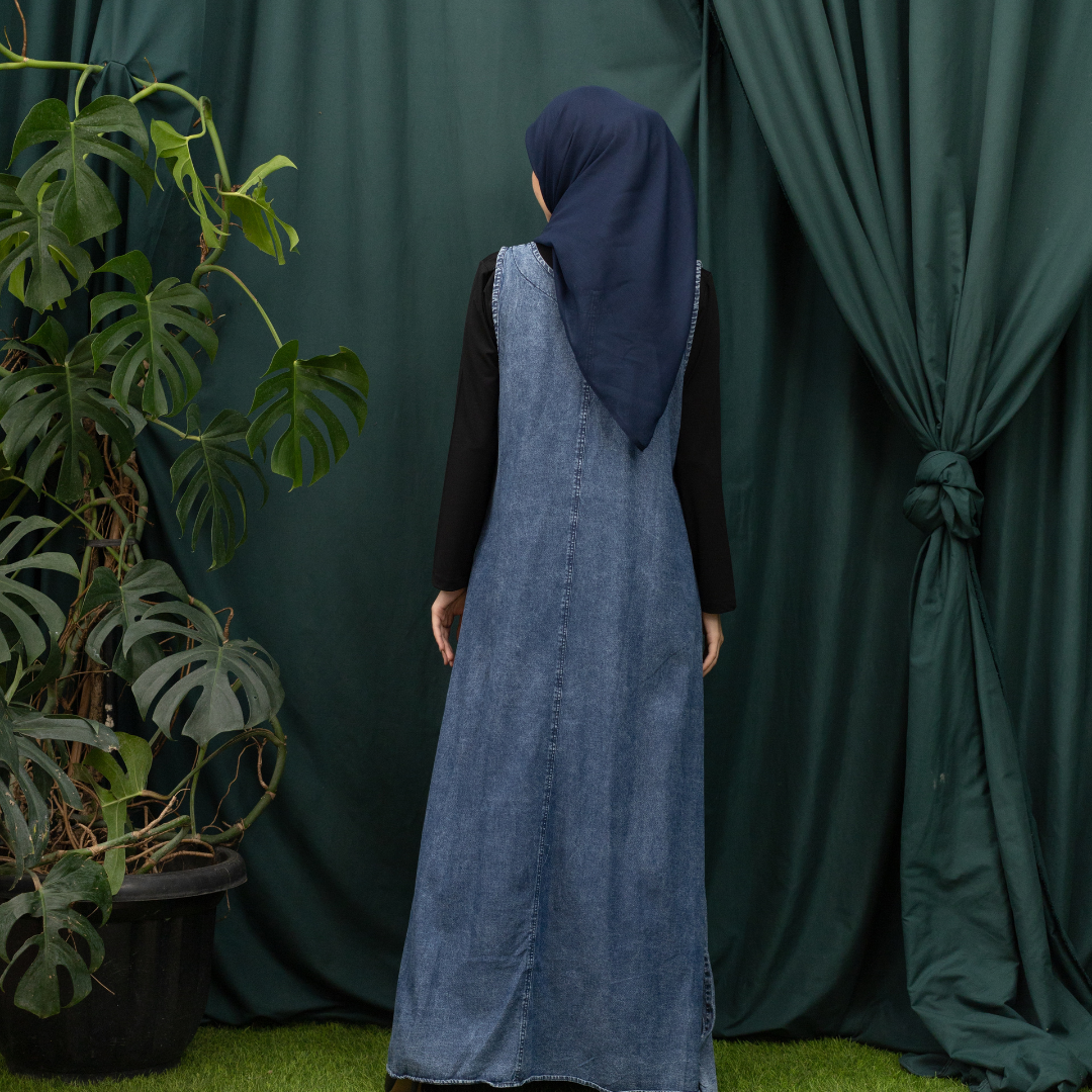 SALMA DRESS Gamis Lebaran Terbaru 2025 Bahan Jeans Premium Import Busui Friendly Bordir Muslim Panjang Wanita Motif Nyaman Maxi Fit