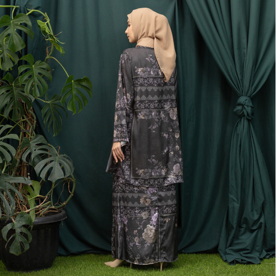 Claranetta KILAU DRESS One Set Wanita Fashion Muslim Kurung Melayu Busui Friendly Bahan Silk Premium Motif Kekinian Nyaman 