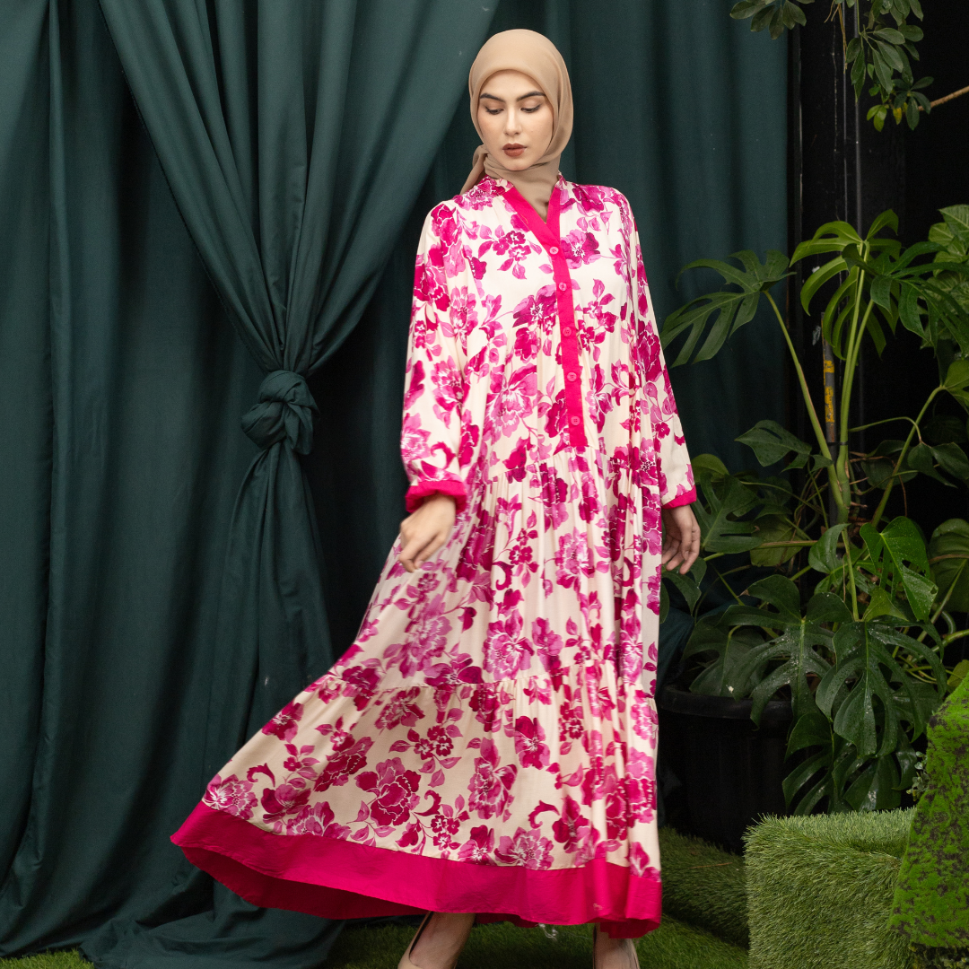 NAFA Daster Dress Bangkok Bahan Rayon Premium Mewah Busui & Hijab Friendly Kancing Casual
