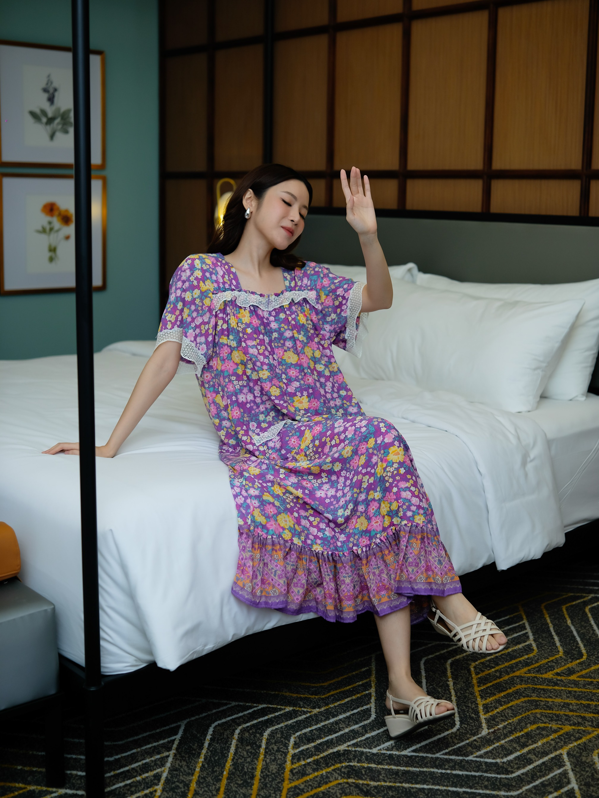 LUCY Daster Shabbychic Bahan Rayon Premium Busui Friendly Nyaman Dipake
