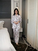 NAOMI Pajamas Wanita Premium Lengan Pendek Busui Friendly Bahan Silk Mewah