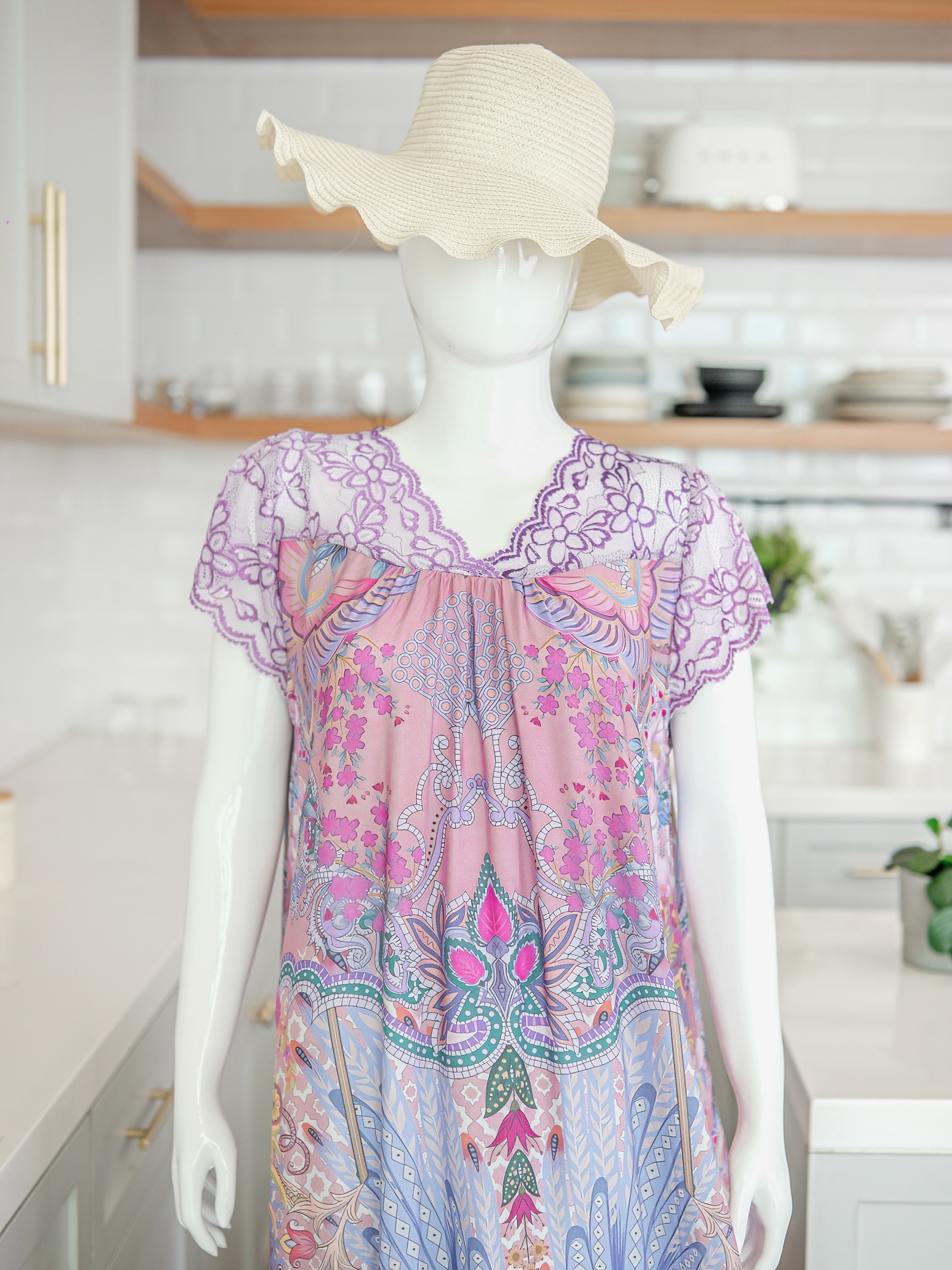 IRISH Daster Lingerie Renda Korean Style  Bahan Rayon Premium Mewah Non Busui Nyaman Wanita Dress Panjang Tidur Motif Lembut