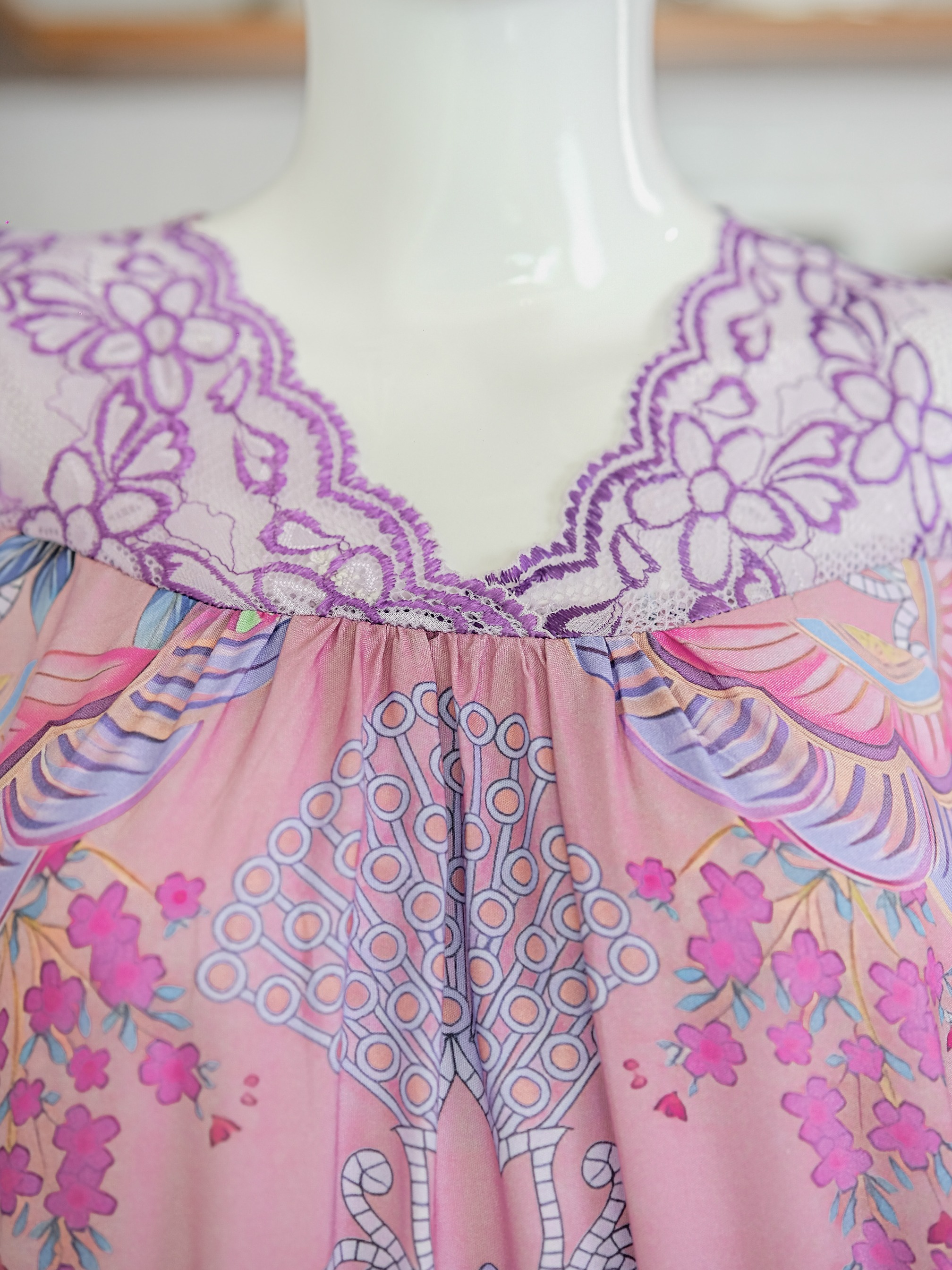 IRISH Daster Lingerie Renda Korean Style  Bahan Rayon Premium Mewah Non Busui Nyaman Wanita Dress Panjang Tidur Motif Lembut