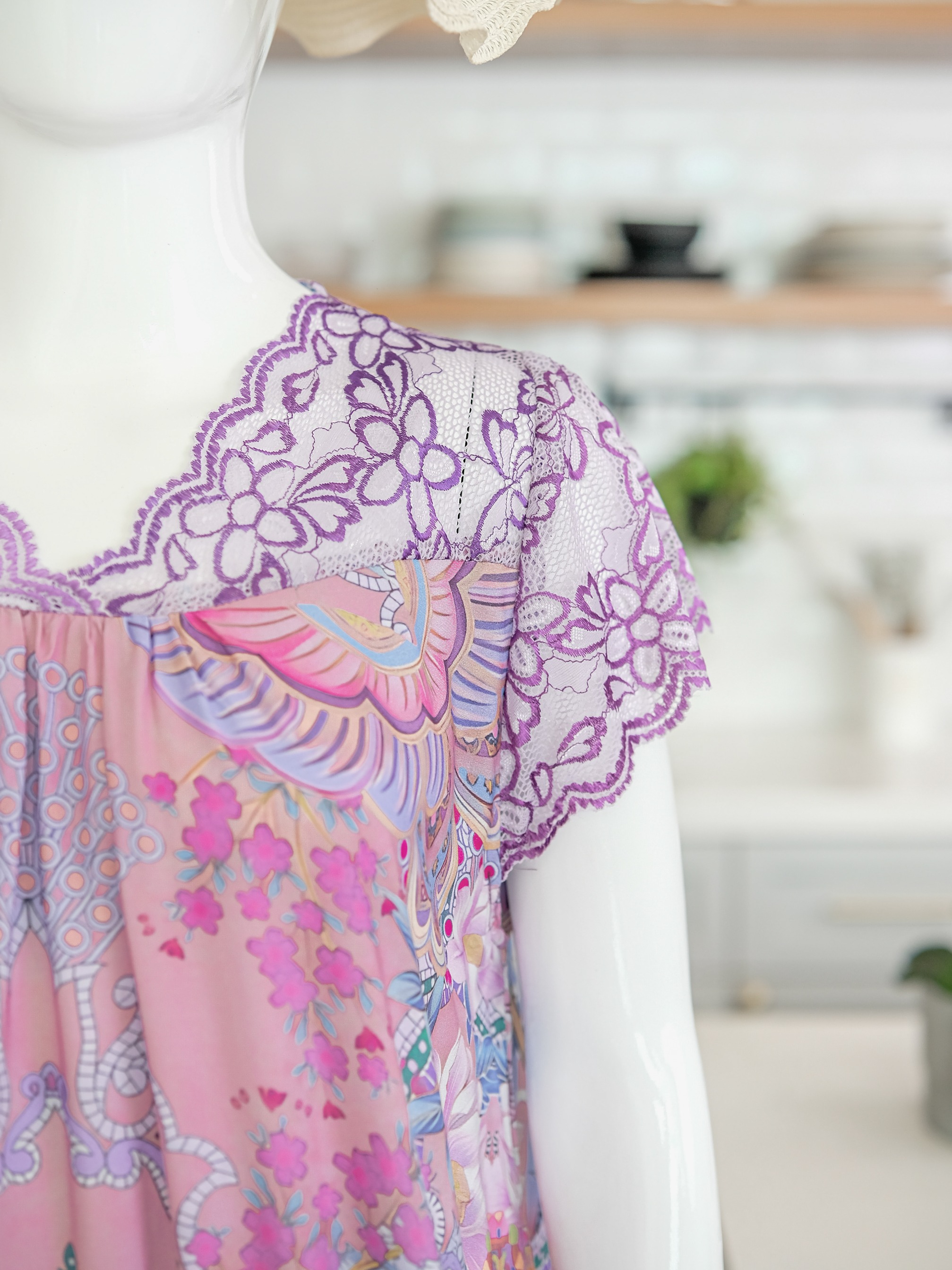 IRISH Daster Lingerie Renda Korean Style  Bahan Rayon Premium Mewah Non Busui Nyaman Wanita Dress Panjang Tidur Motif Lembut
