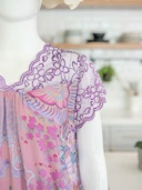 IRISH Daster Lingerie Renda Korean Style Bahan Rayon Premium Mewah Non Busui Nyaman Wanita Dress Panjang Tidur Motif Lembut