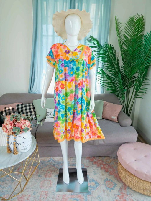 Image of RUBY Homewear Pendek Kombinasi Renda Bahan Rayon Premium Kancing Busui Friendly