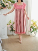 HURREM Homedress Wanita Korean Style Bahan Silk Premium Kombinasi Brokat Non Busui