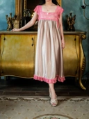 HURREM Homedress Wanita Korean Style Bahan Silk Premium Kombinasi Brokat Non Busui