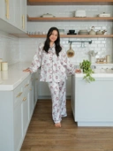 NAOMI Pajamas Wanita Premium Lengan Pendek Busui Friendly Bahan Silk Mewah