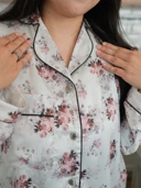 NAOMI Pajamas Wanita Premium Lengan Pendek Busui Friendly Bahan Silk Mewah