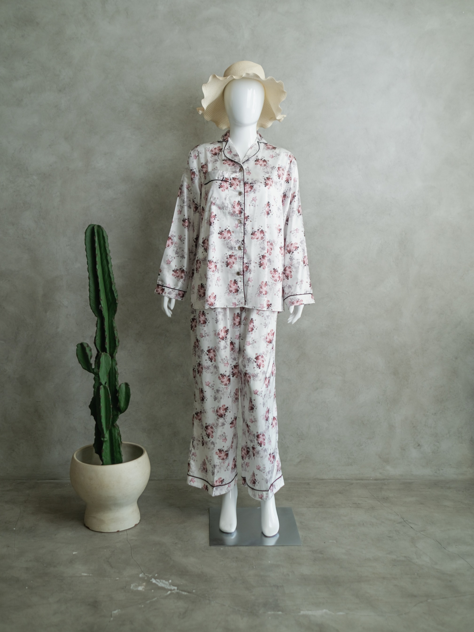 NAOMI Pajamas Wanita Premium Lengan Pendek Busui Friendly Bahan Silk Mewah