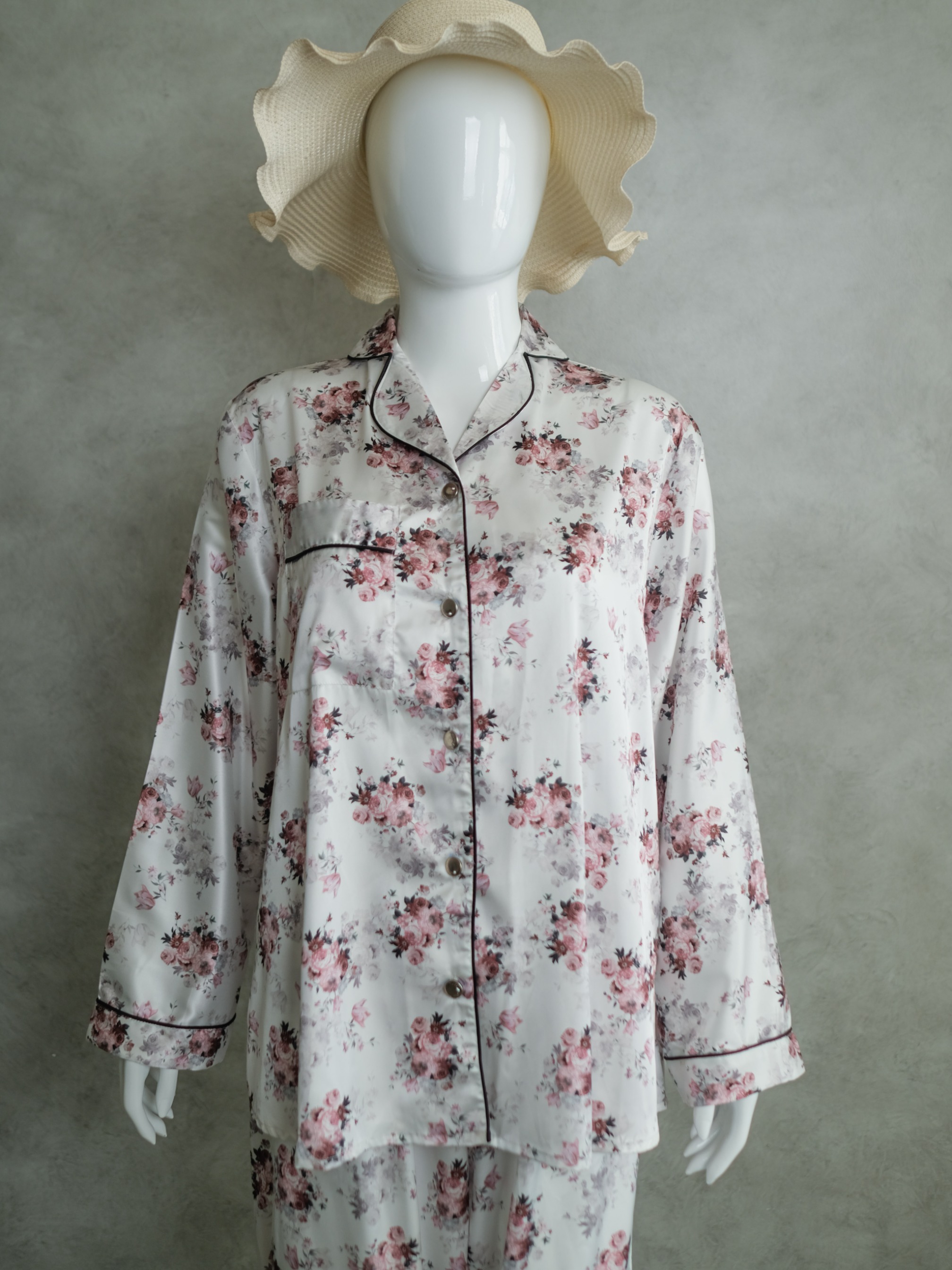 NAOMI Pajamas Wanita Premium Lengan Pendek Busui Friendly Bahan Silk Mewah